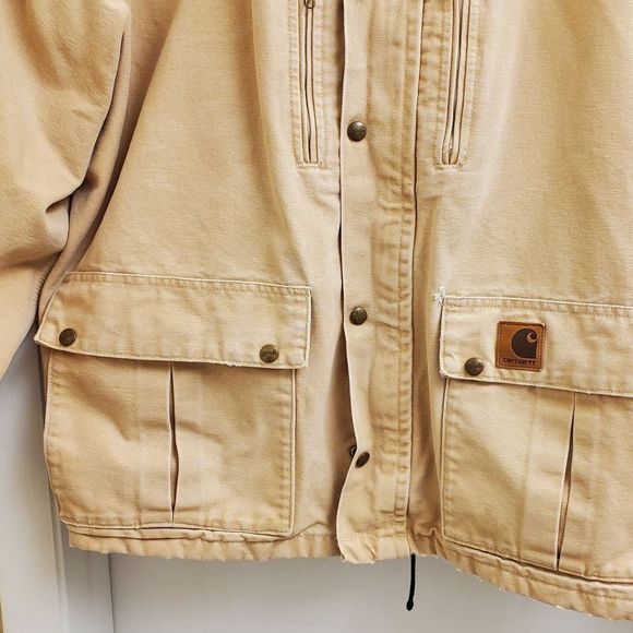 🤩Rare vintage CARHARTT flannel fleece lined canvas jacket size mens XL - Picture 4 of 8